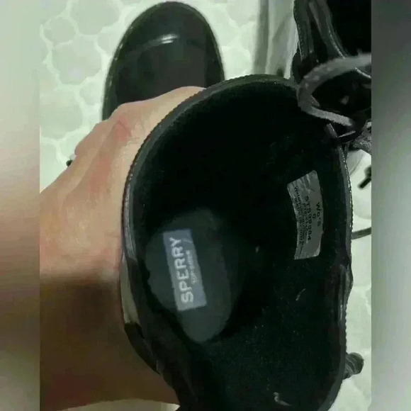 Sperry Walker Turf Rain Boot Black Womens Size 6 Waterproof Bow Tie Outdoor - Picture 5 of 10